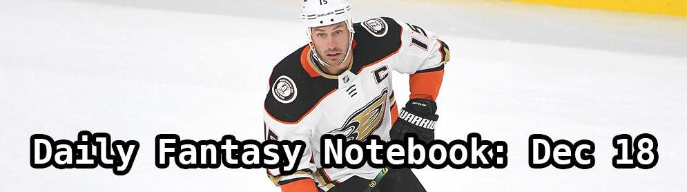 Daily Fantasy Hockey Notebook — 12/18/19