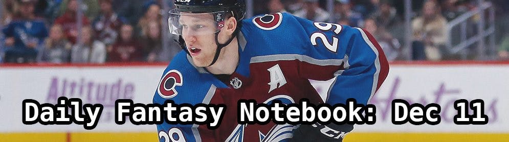 Daily Fantasy Hockey Notebook — 12/11/19