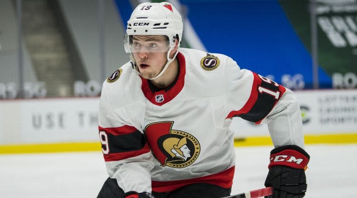 Drake Batherson will miss at least two months with a high-ankle sprain