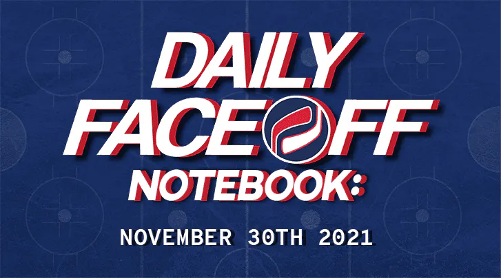 Daily Fantasy Hockey Notebook — 11/30/21