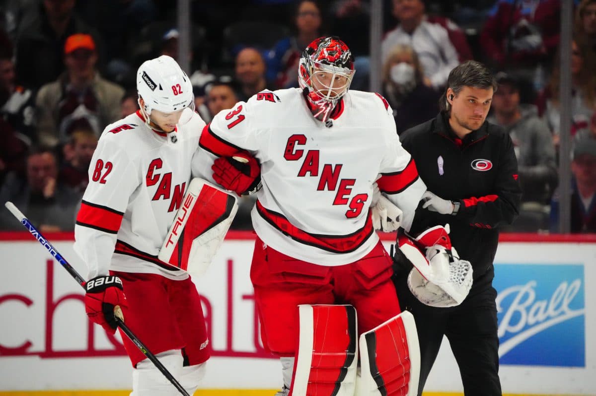 Hurricanes goaltender Frederik Andersen had torn MCL; was close to returning