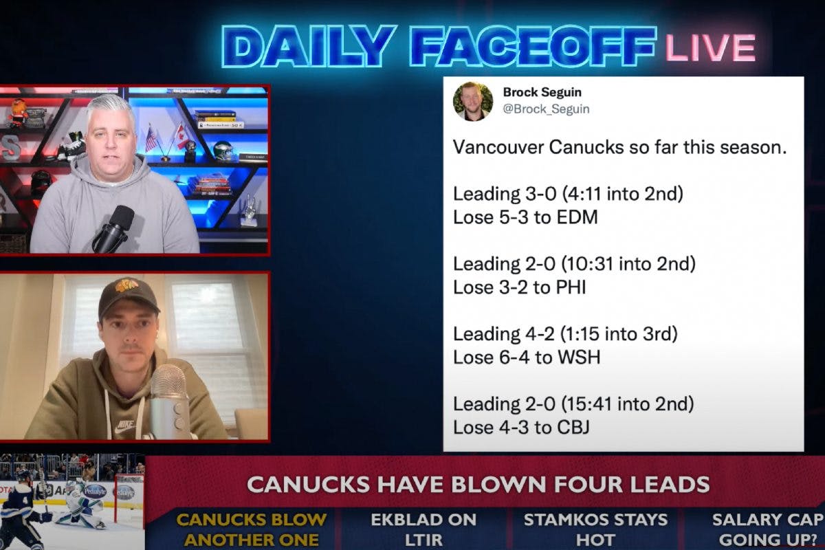 Daily Faceoff Live: Canucks keep making history with fourth multi-goal lead blown