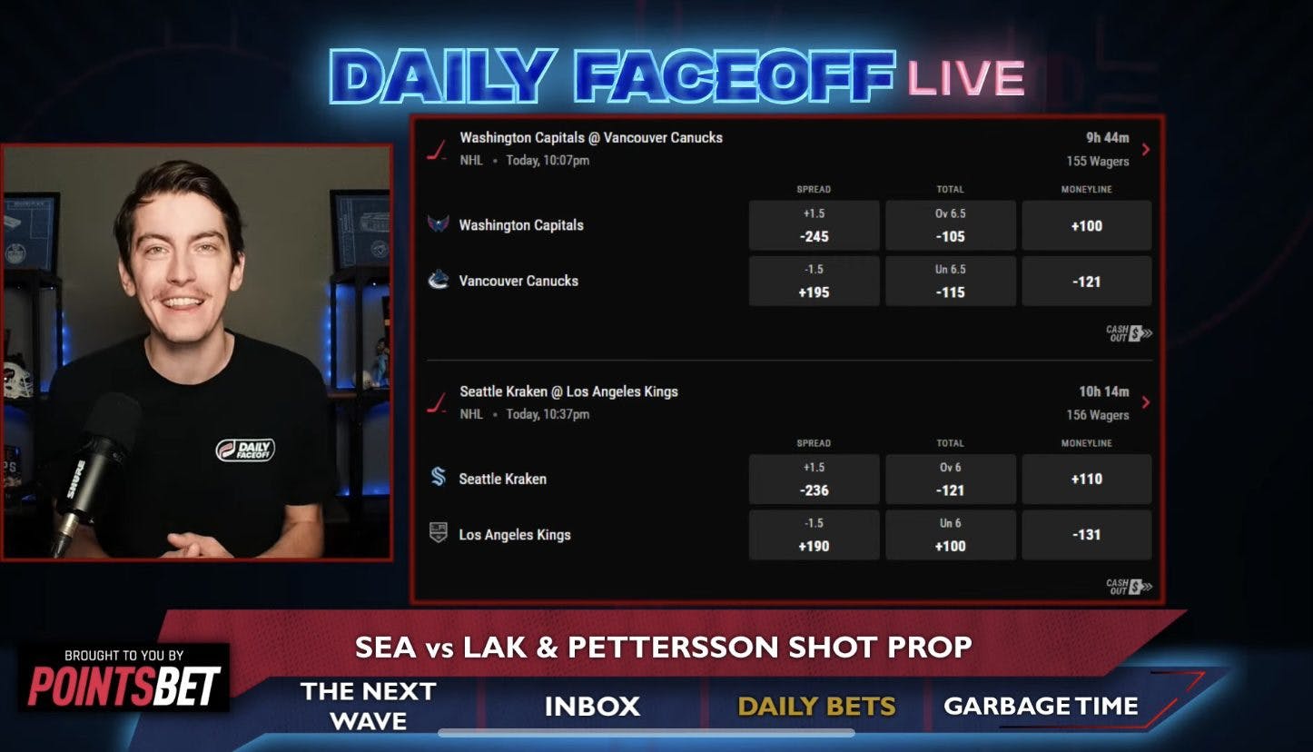 PointsBet Daily Bets: Seattle Kraken vs. Los Angeles Kings & Elias Pettersson shot prop
