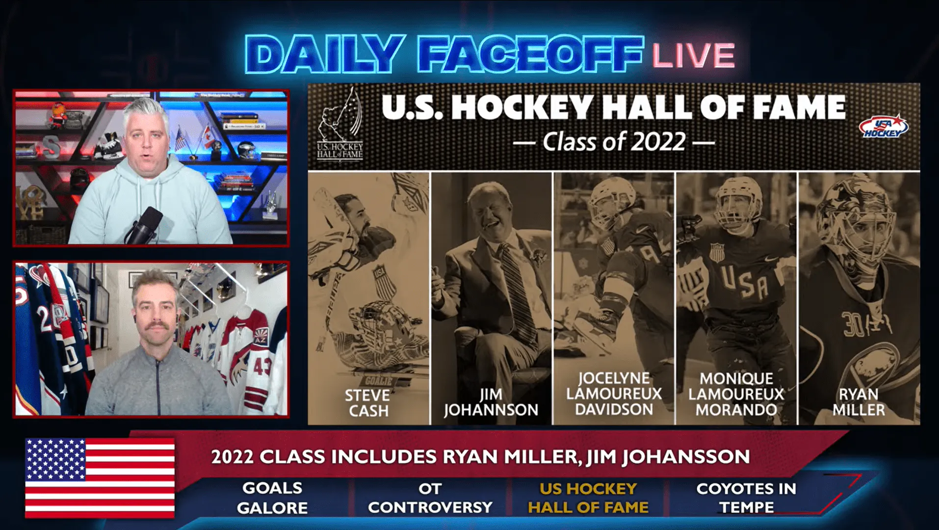 Daily Faceoff Live: Paying tribute to Jim Johannson and the 2022 U.S. Hockey Hall of Fame class