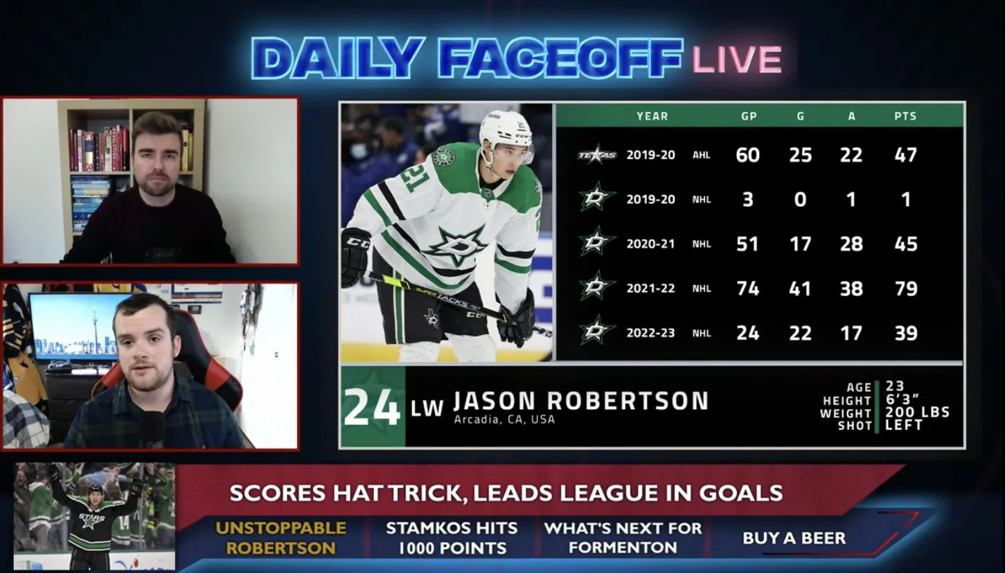 Daily Faceoff Live: Unstoppable Jason Robertson