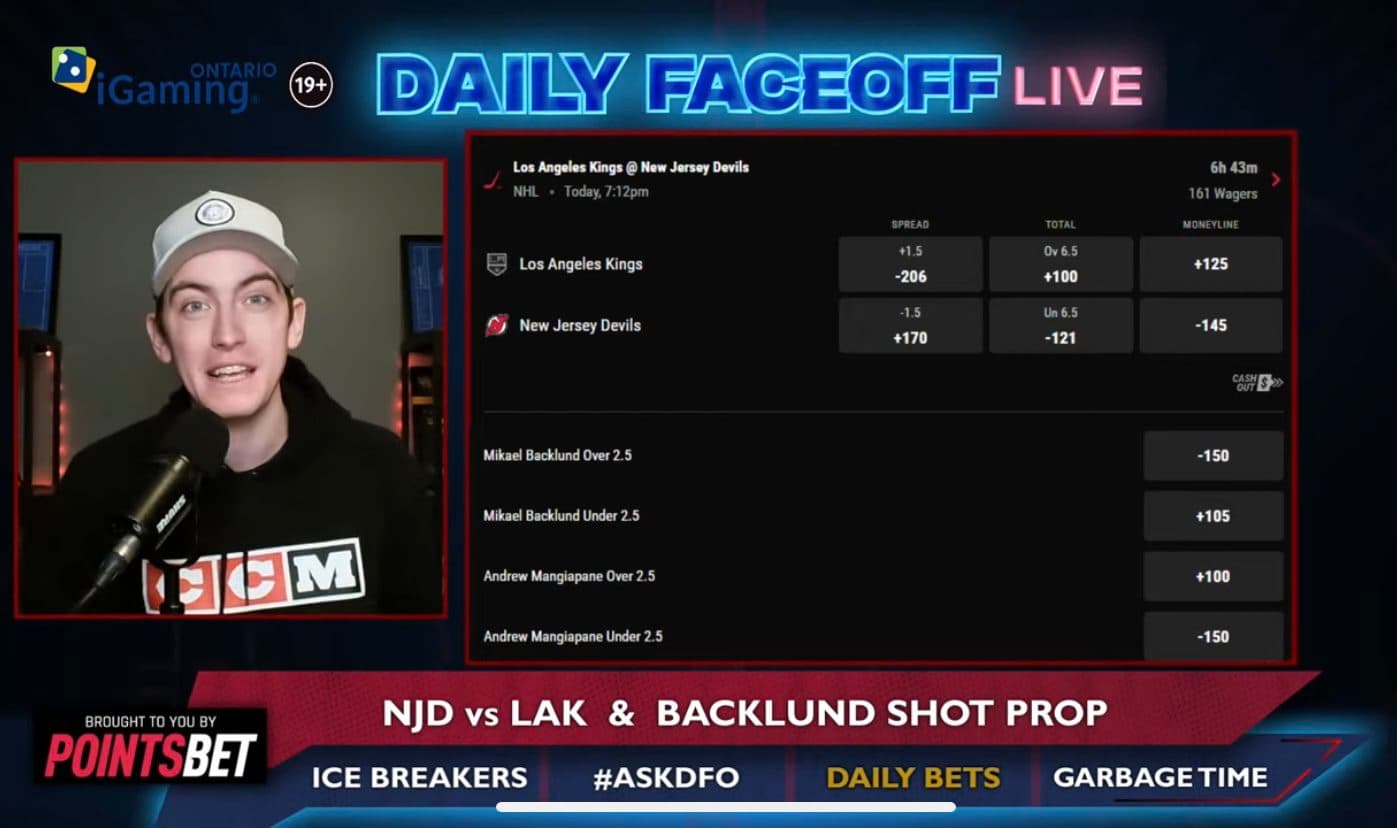 PointsBet Daily Bets: Devils/Kings & Mikael Backlund shot prop