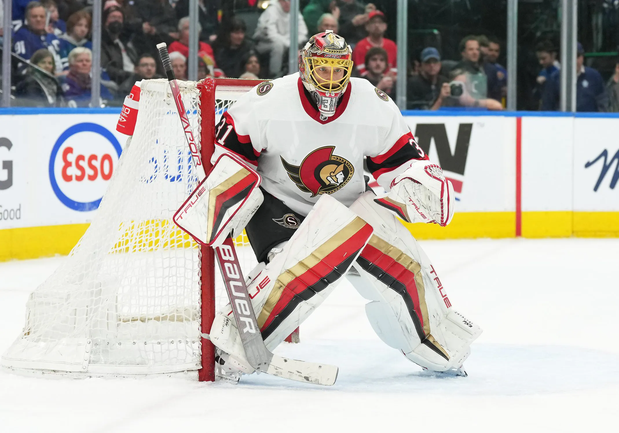 Ottawa Senators’ Anton Forsberg out with two knee injuries, Jake Sanderson out with upper-body ailment