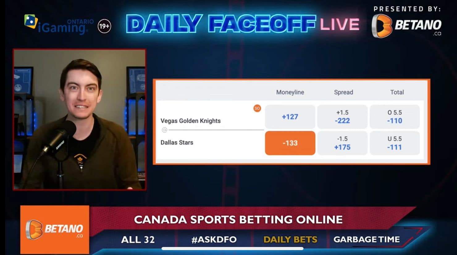 Betano Daily Bets: Stars/Golden Knights & Jamie Benn point prop