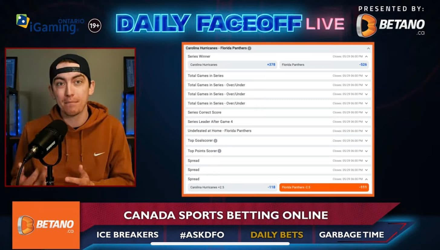 Betano Daily Bets: Panthers spread & Martin Necas/Anthony Duclair props