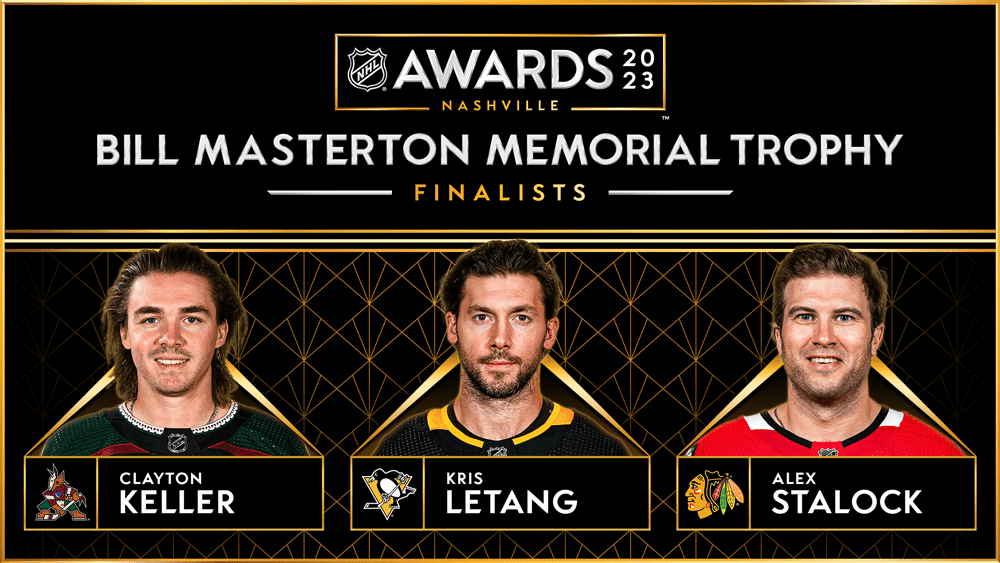 Clayton Keller, Kris Letang, and Alex Stalock voted 2023 Bill Masterton Memorial Trophy finalists