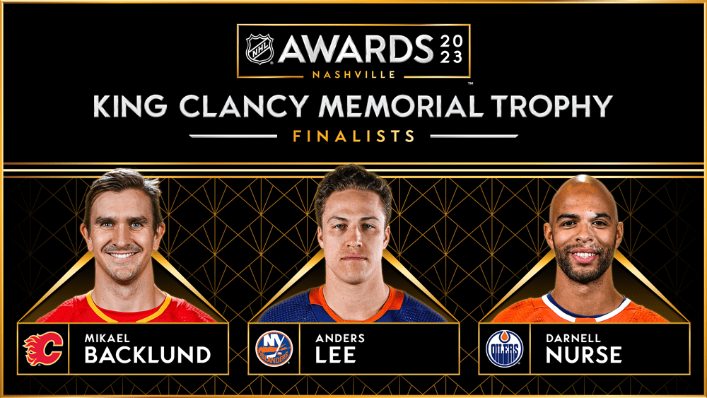 Mikael Backlund, Anders Lee, Darnell Nurse named finalists for 2023 King Clancy Trophy