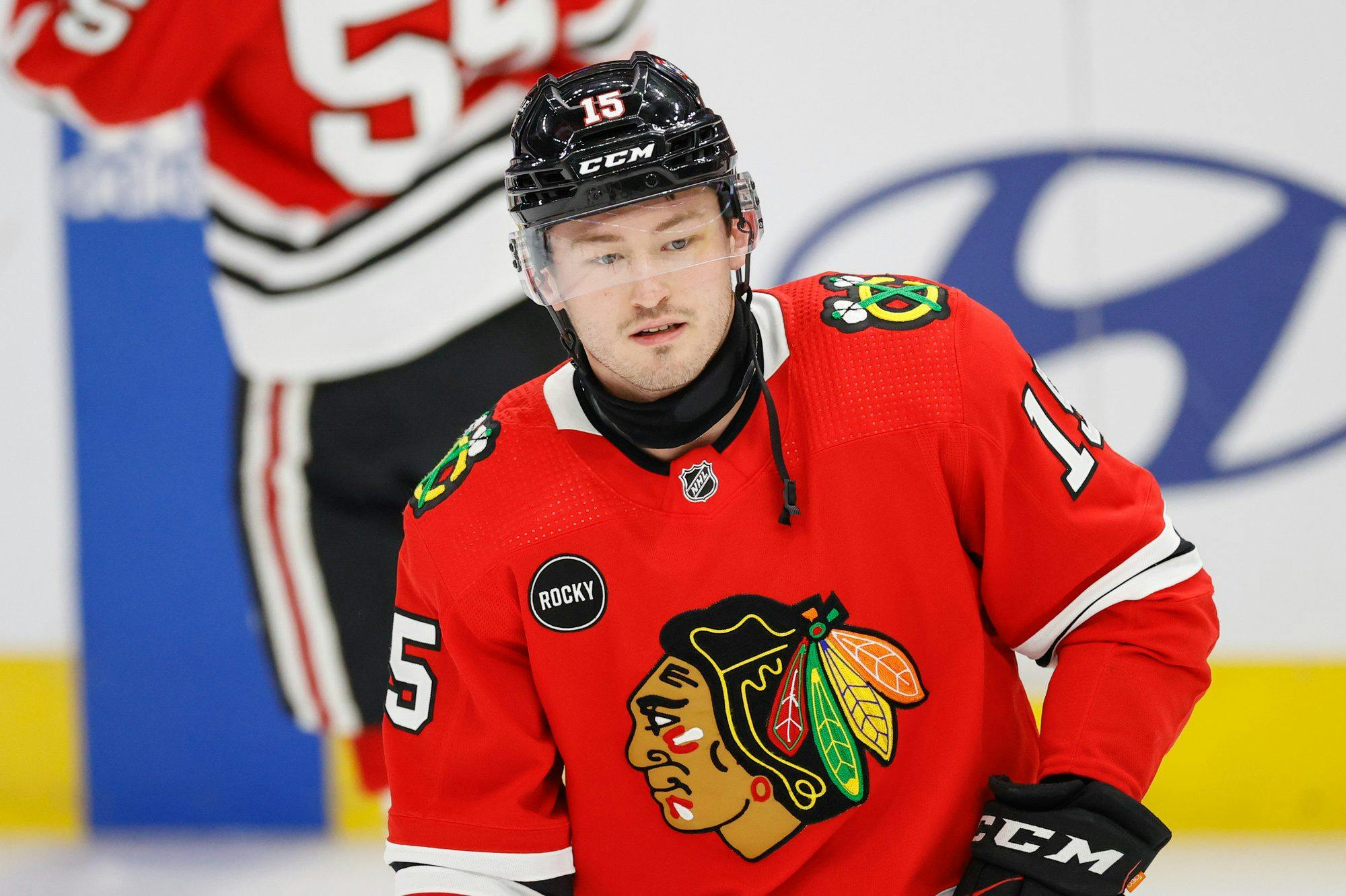 Chicago Blackhawks Joey Anderson leaves game vs. Canucks early with injury