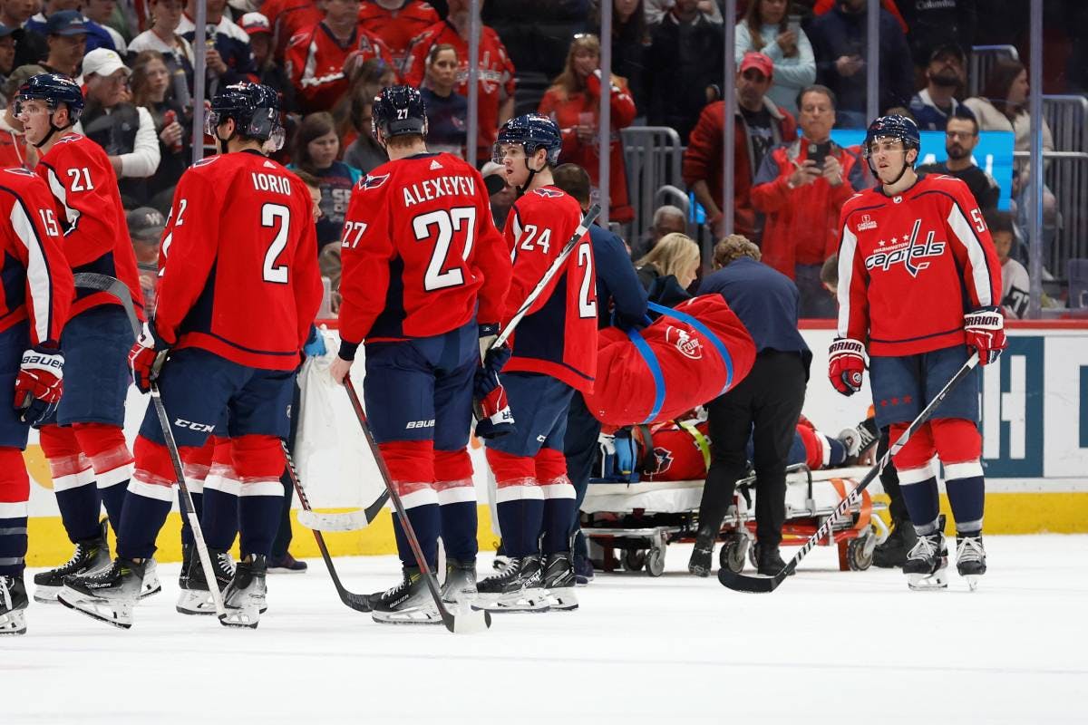 Capitals’ Nick Jensen stretchered off ice after collision with Lightning’s Michael Eyssimont