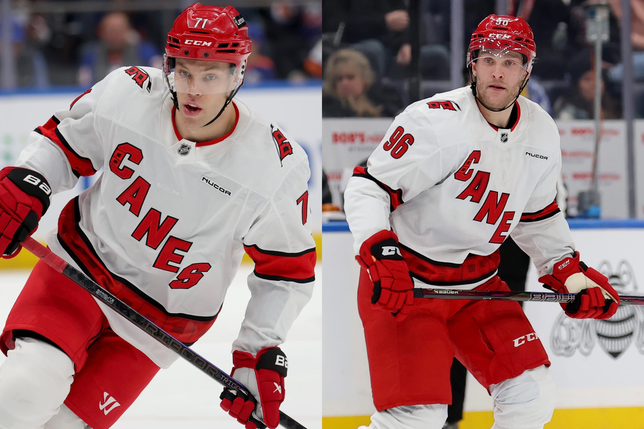 Taylor Hall and Mikko Rantanen (Imagn Images)