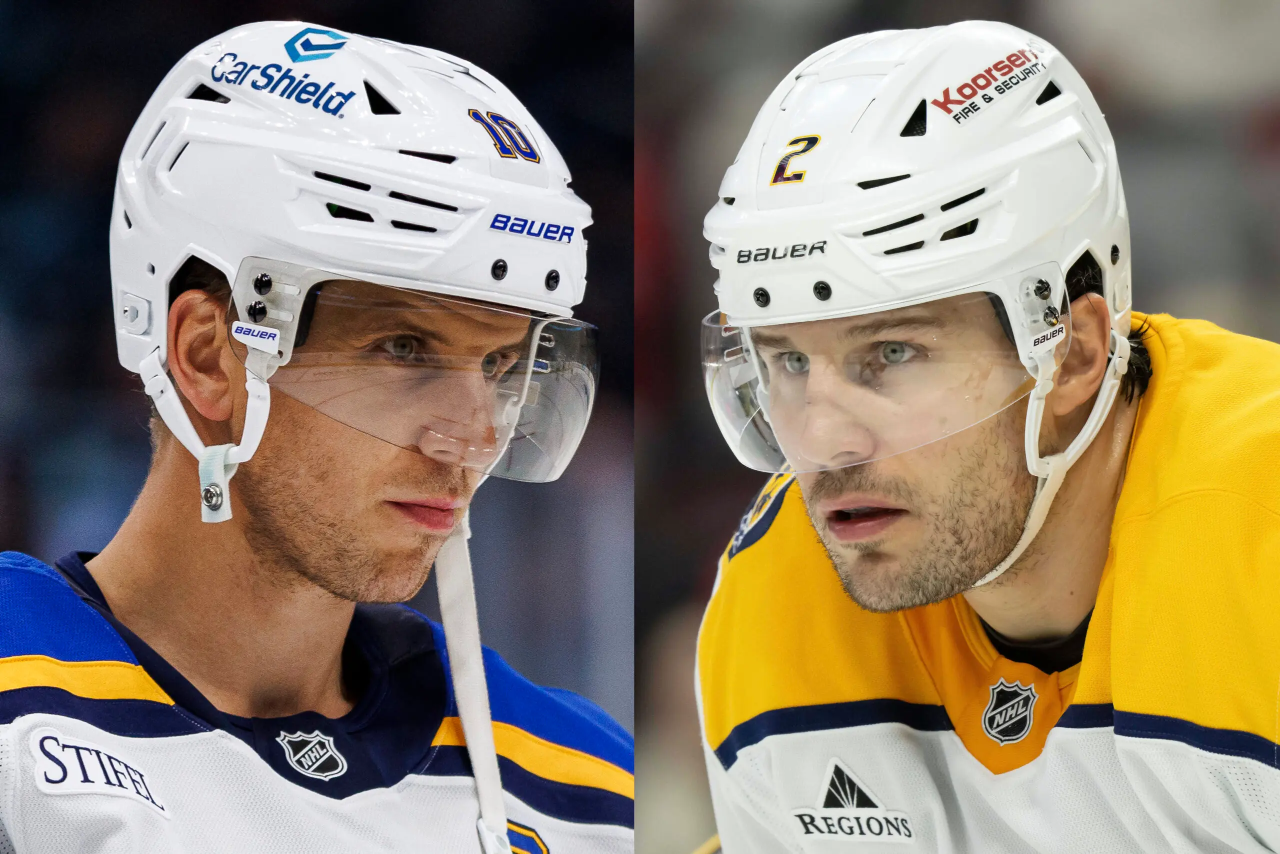 Brayden Schenn and Luke Schenn (Imagn Images)