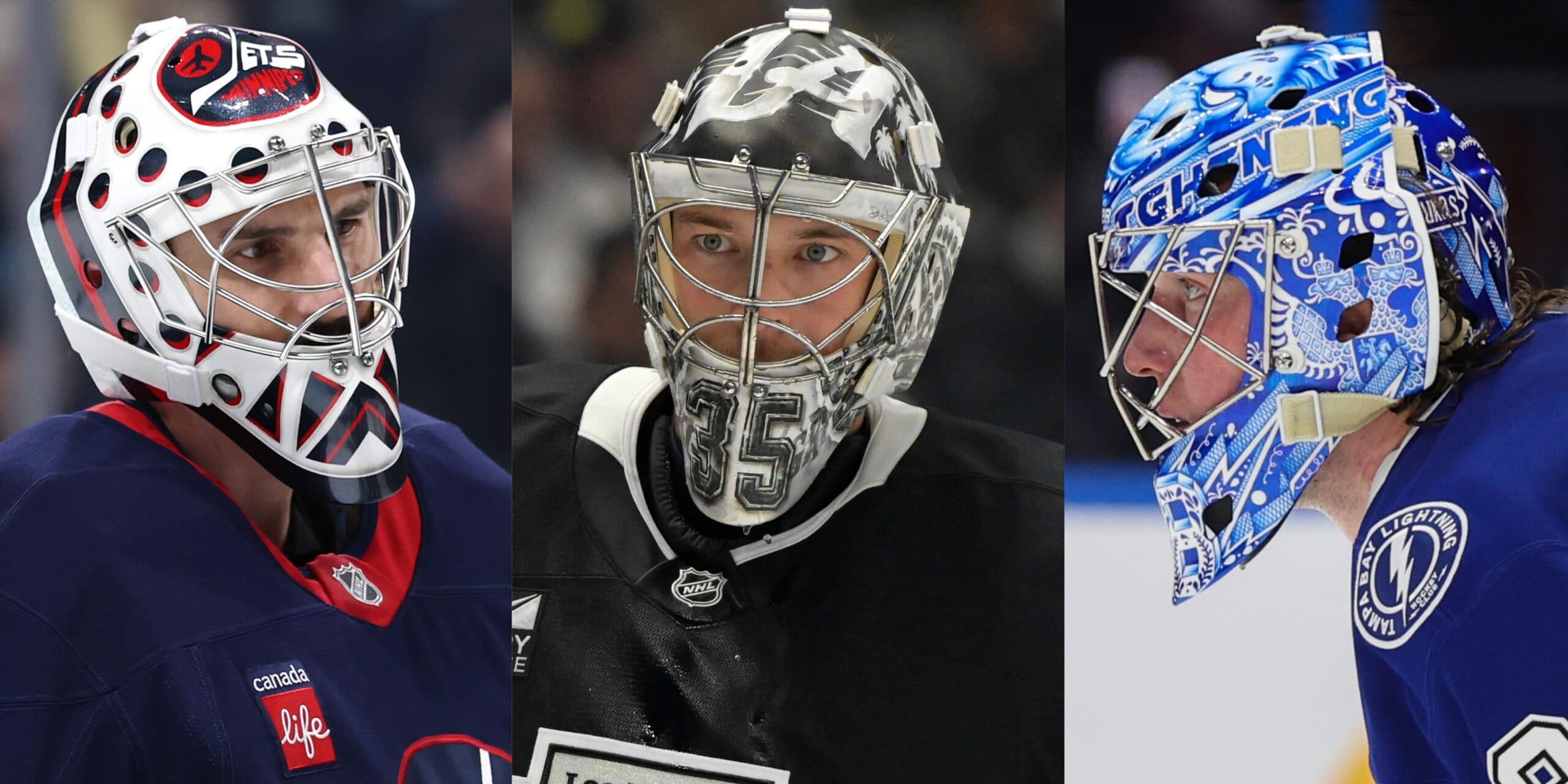 Connor Hellebuyck, Darcy Kuemper and Andrei Vasilevskiy (Imagn Images)