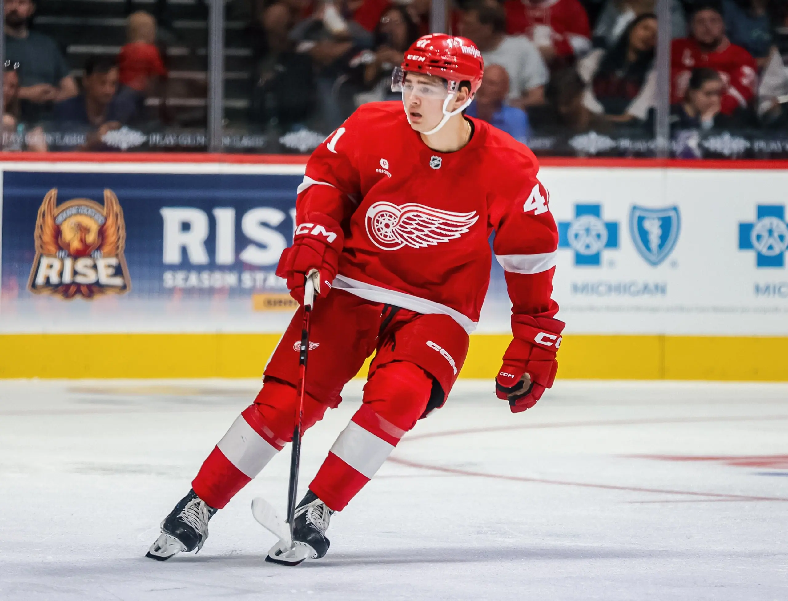Red Wings’ Carter Bear to miss time with upper-body injury