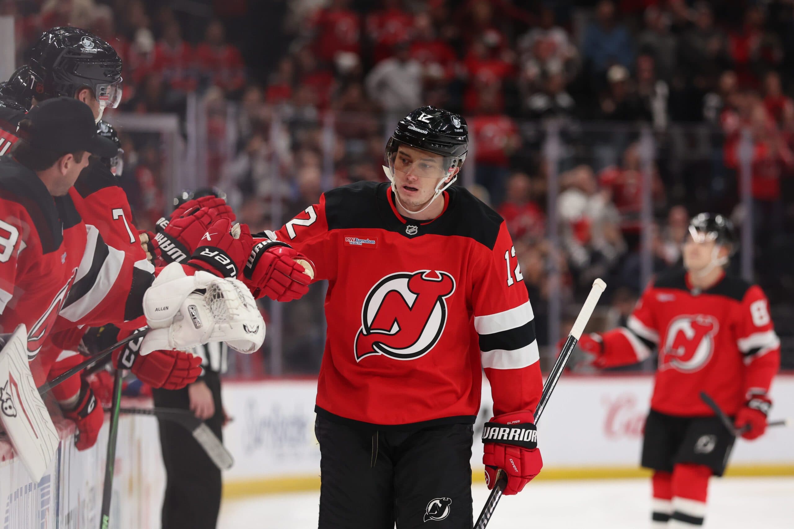 Glass was forced to leave last Wednesday's 4-3 overtime win against the Chicago Blackhawks after colliding into the end boards.