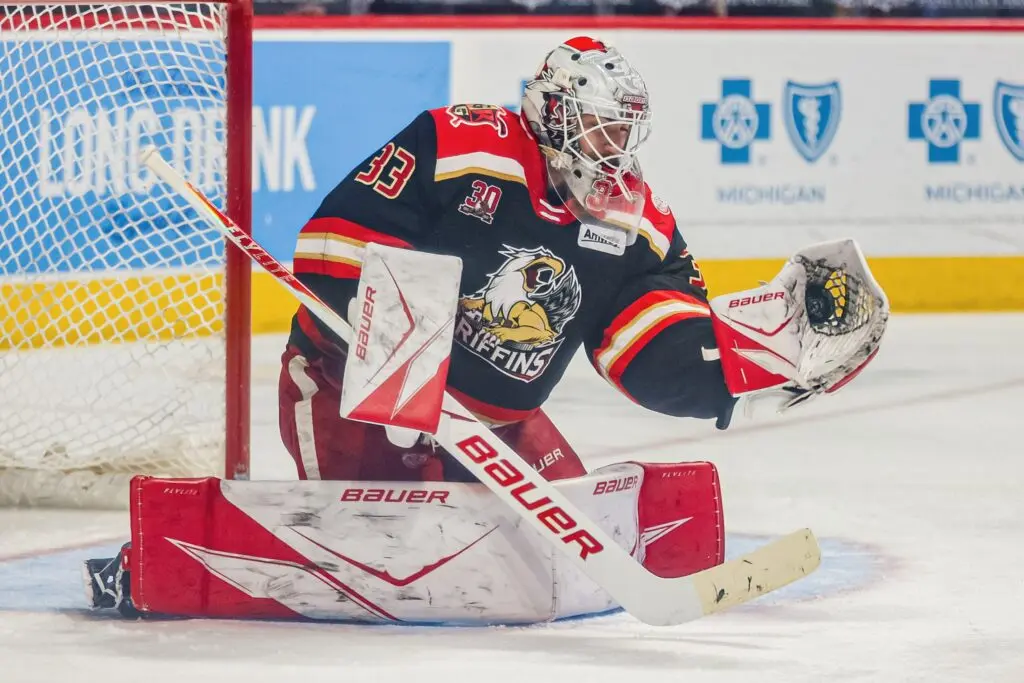 Detroit Red Wings prospect, Grand Rapids Griffins goaltender Sebastian Cossa