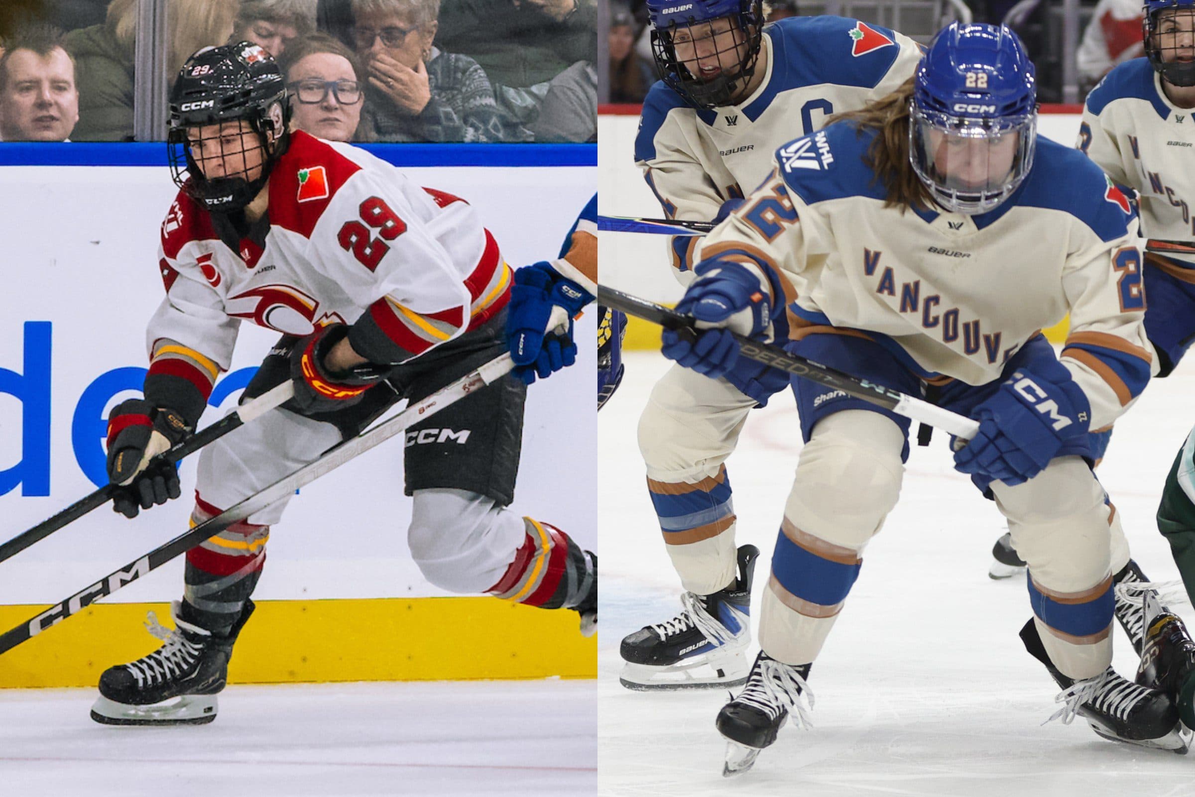 PWHL Hamilton forward Peyton Hemp, PWHL Las Vegas Abby Boreen