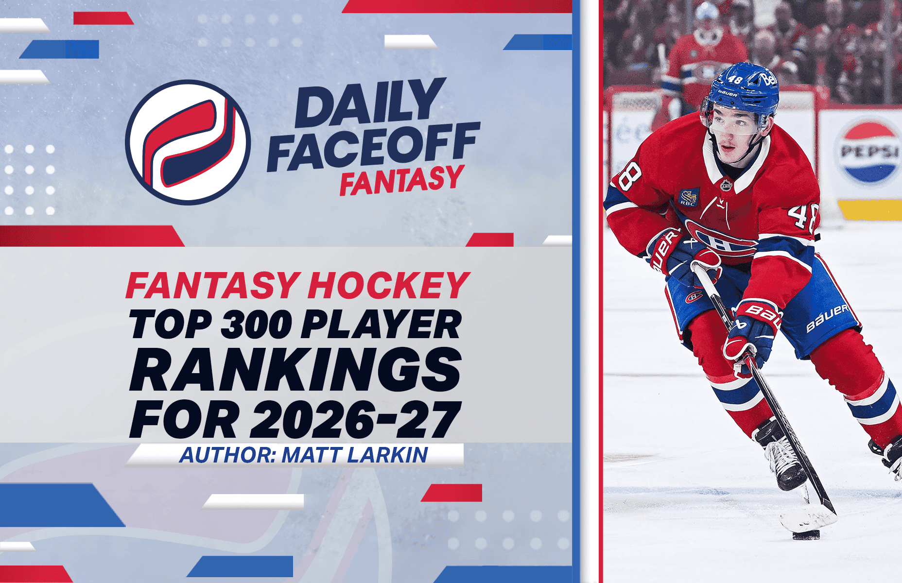 Matt Larkin’s fantasy hockey top 300 player rankings for 2026-27