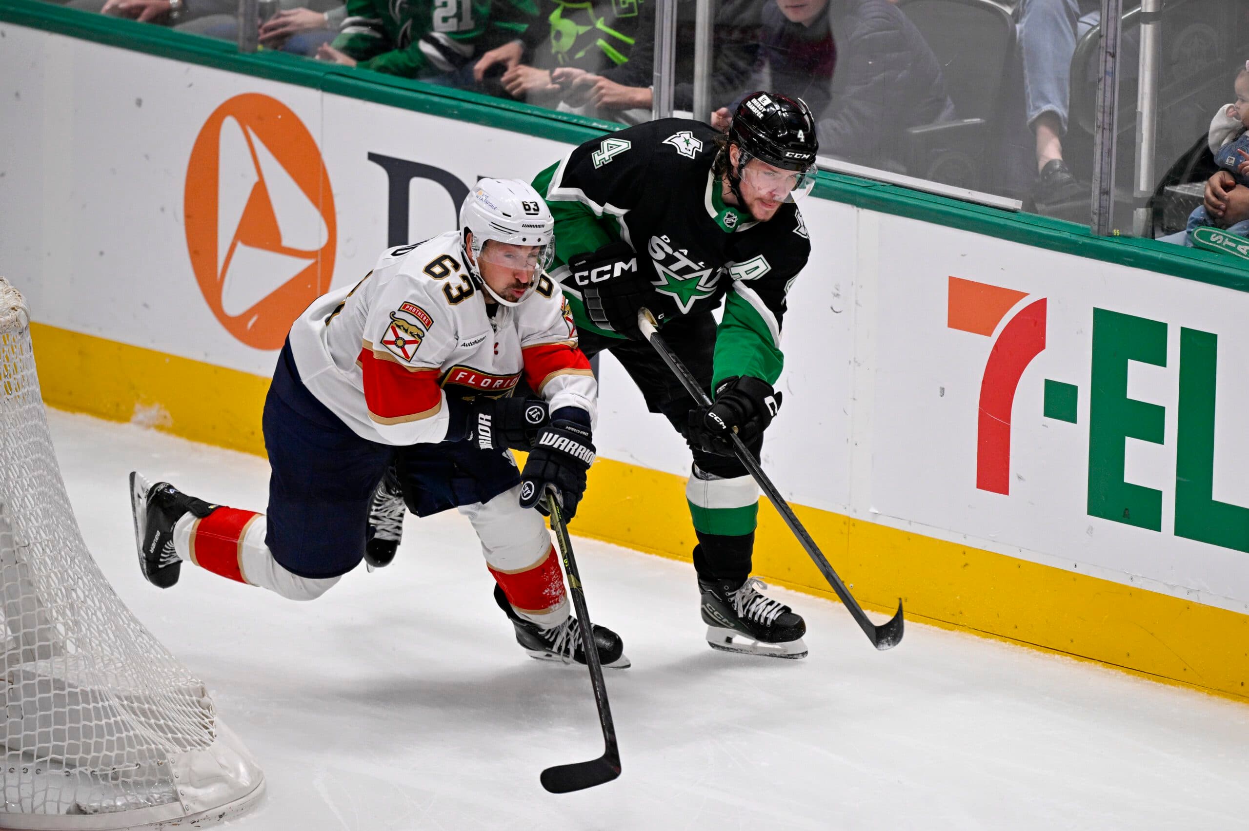 Brad Marchand and Miro Heiskanen