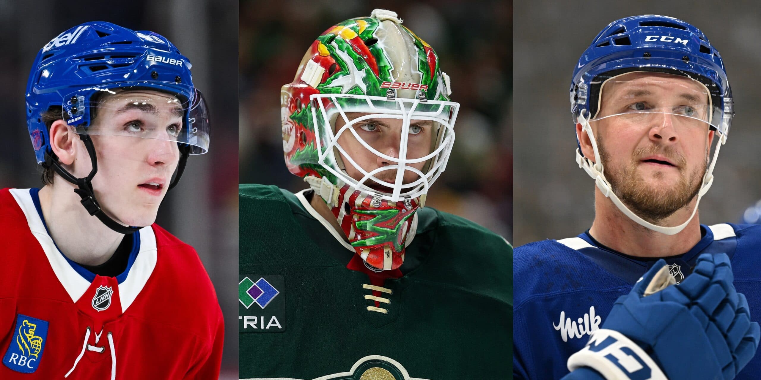 Lane Hutson, Jesper Wallstedt and Darren Raddysh
