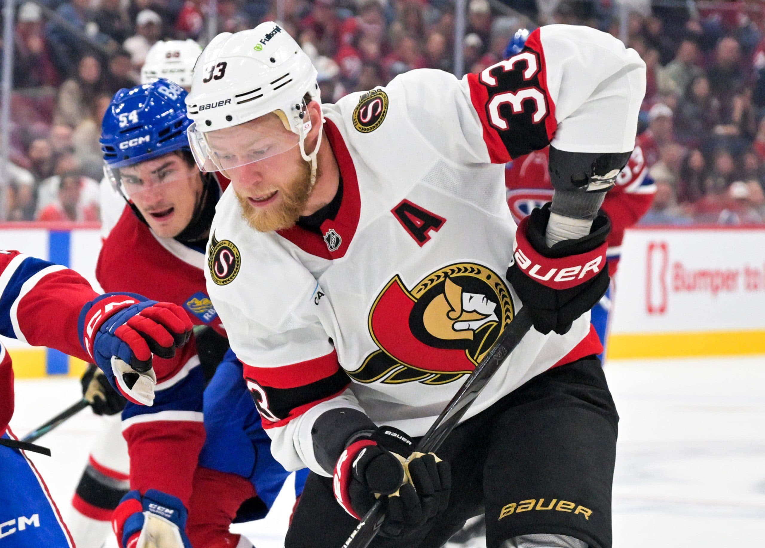 Senators’ Nikolas Matinpalo leaves game with upper-body injury