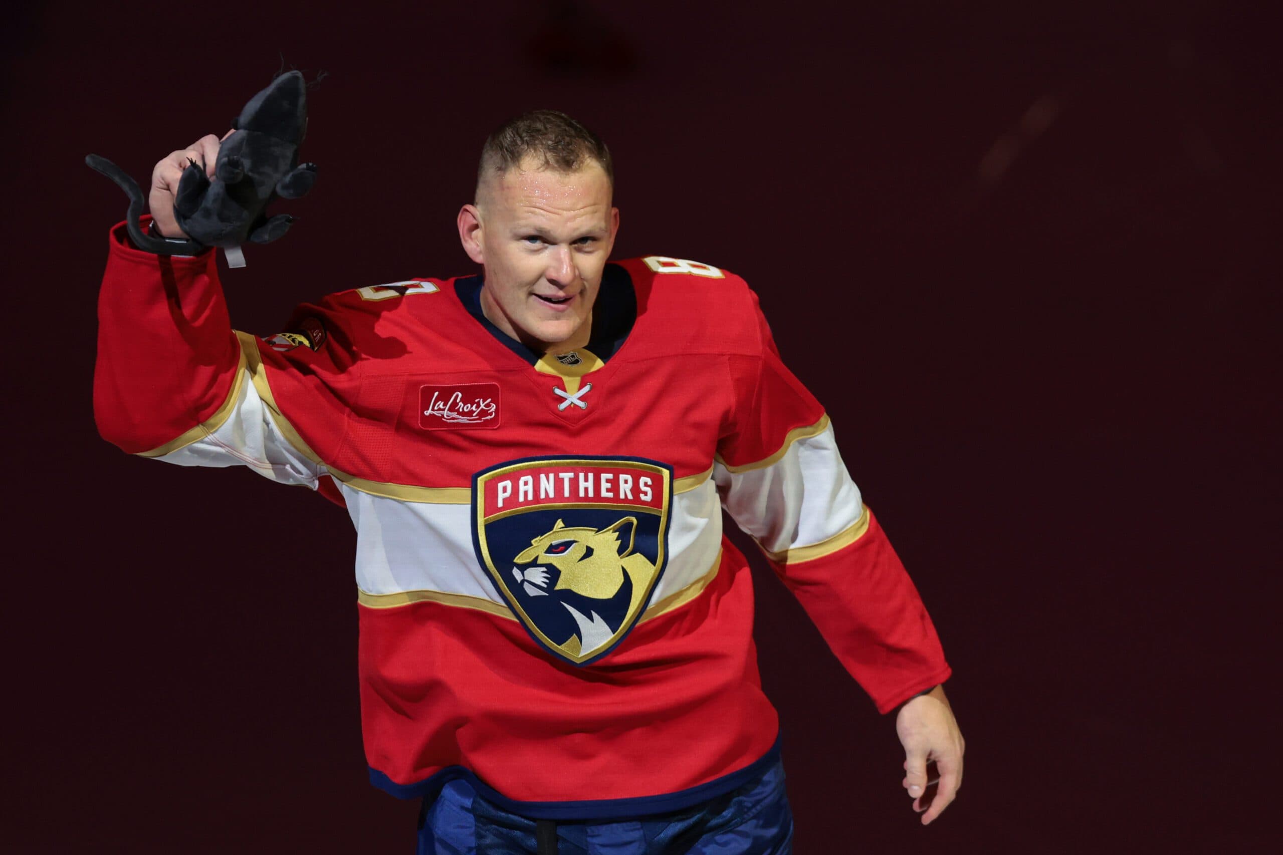 Brady scored all three of the Panthers' goals in their 3-2 OT win against the Vancouver Canucks on Thursday.